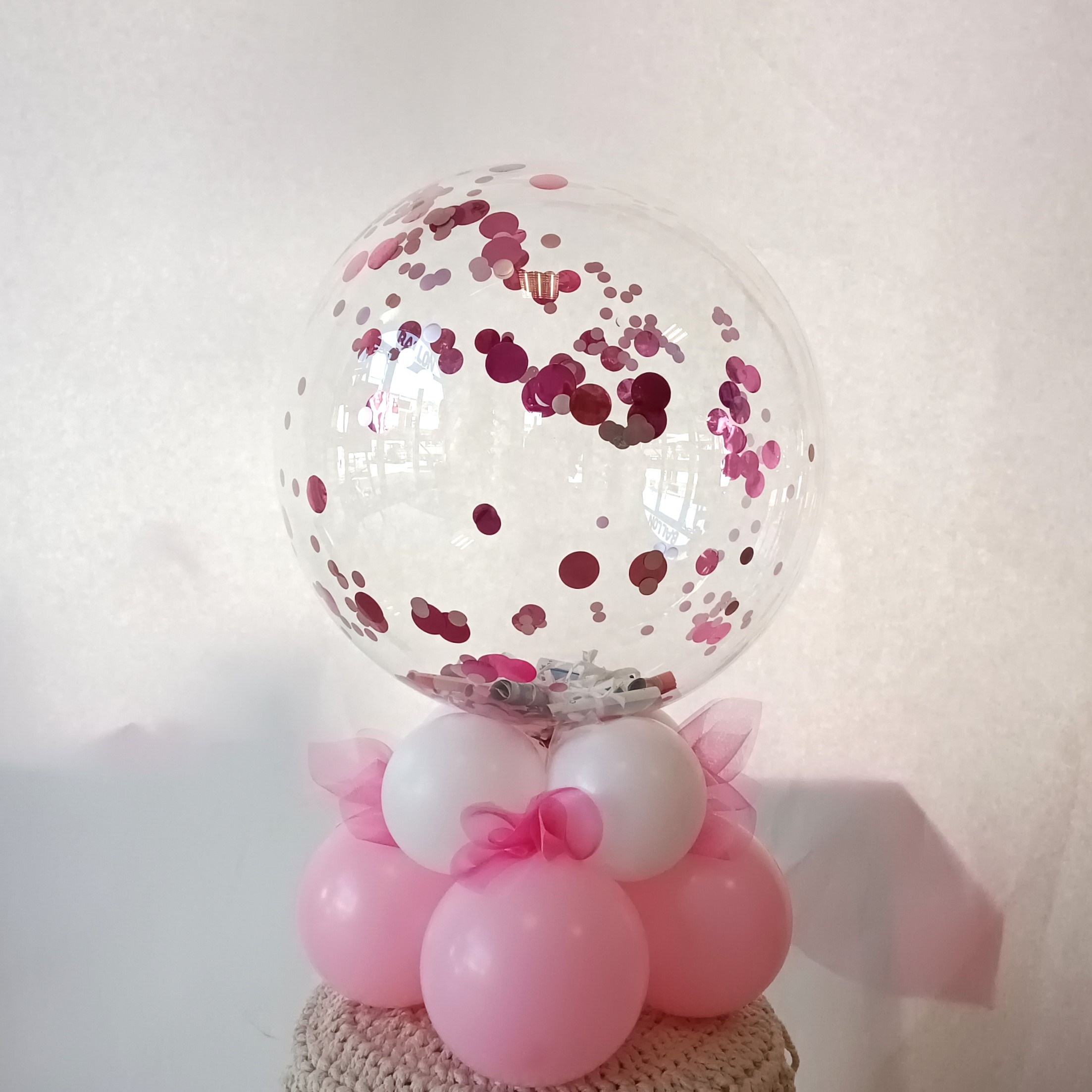 Geldgeschenk Bubble in Rosa-Weiß