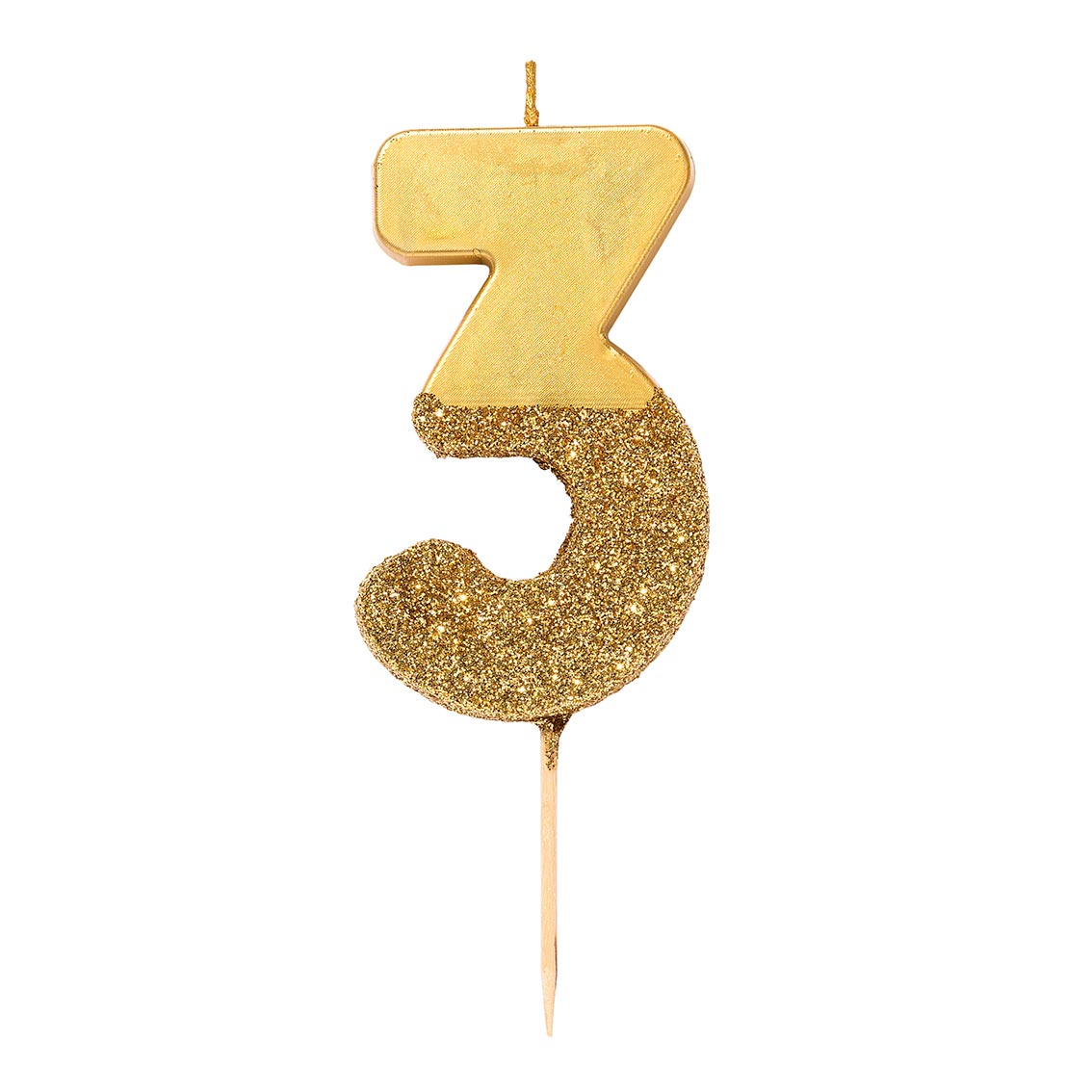 Zahlenkerze 3 gold