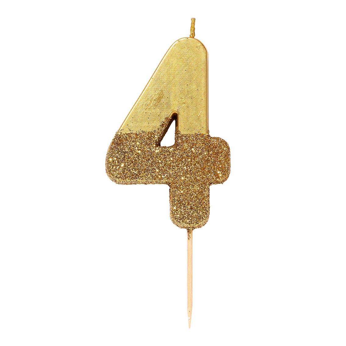 Zahlenkerze 4 gold