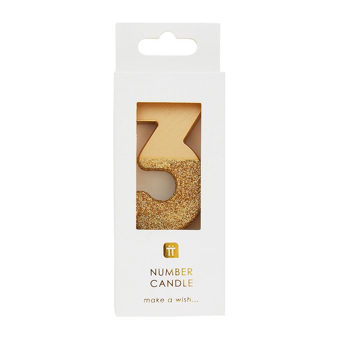 Zahlenkerze 3 gold