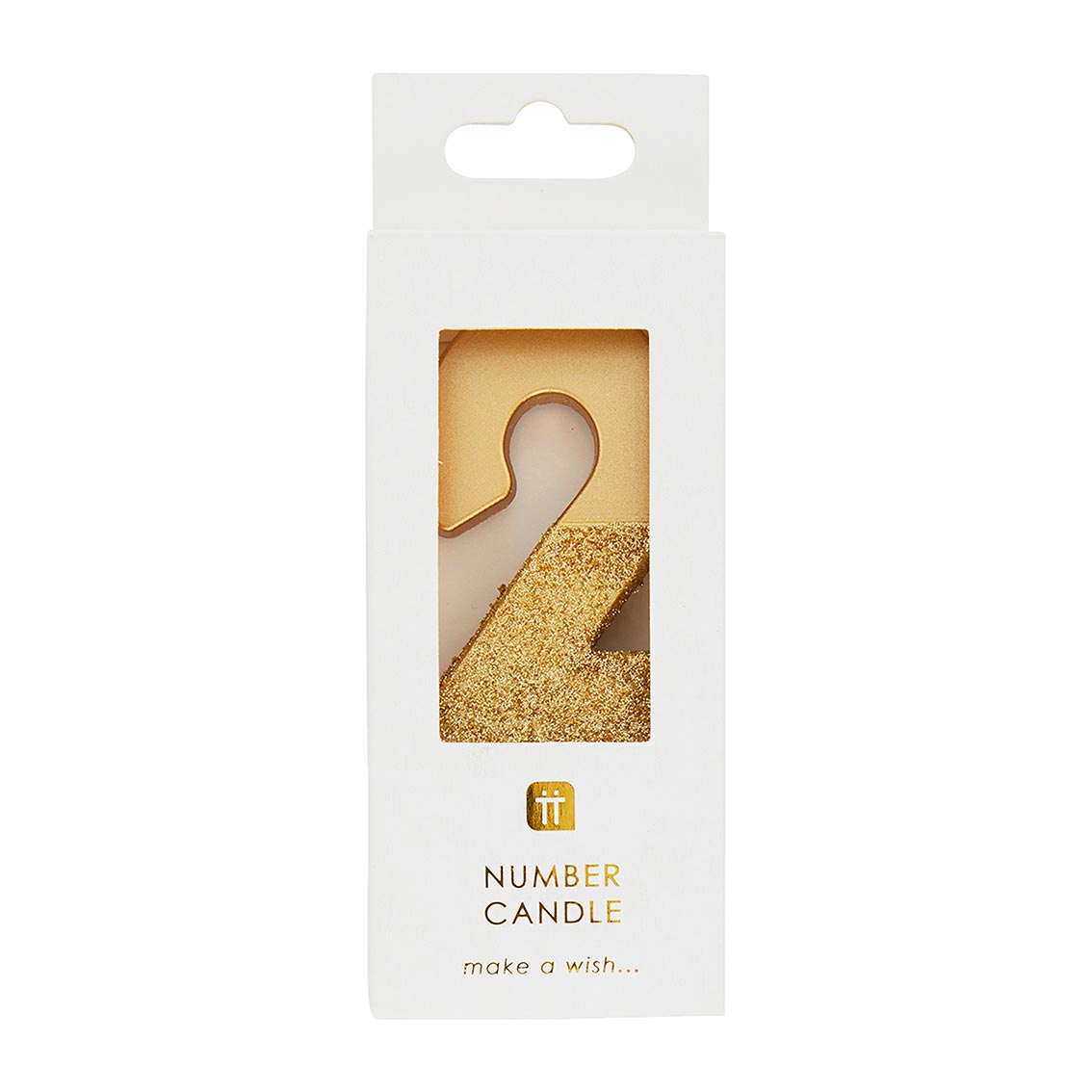 Zahlenkerze 2 gold