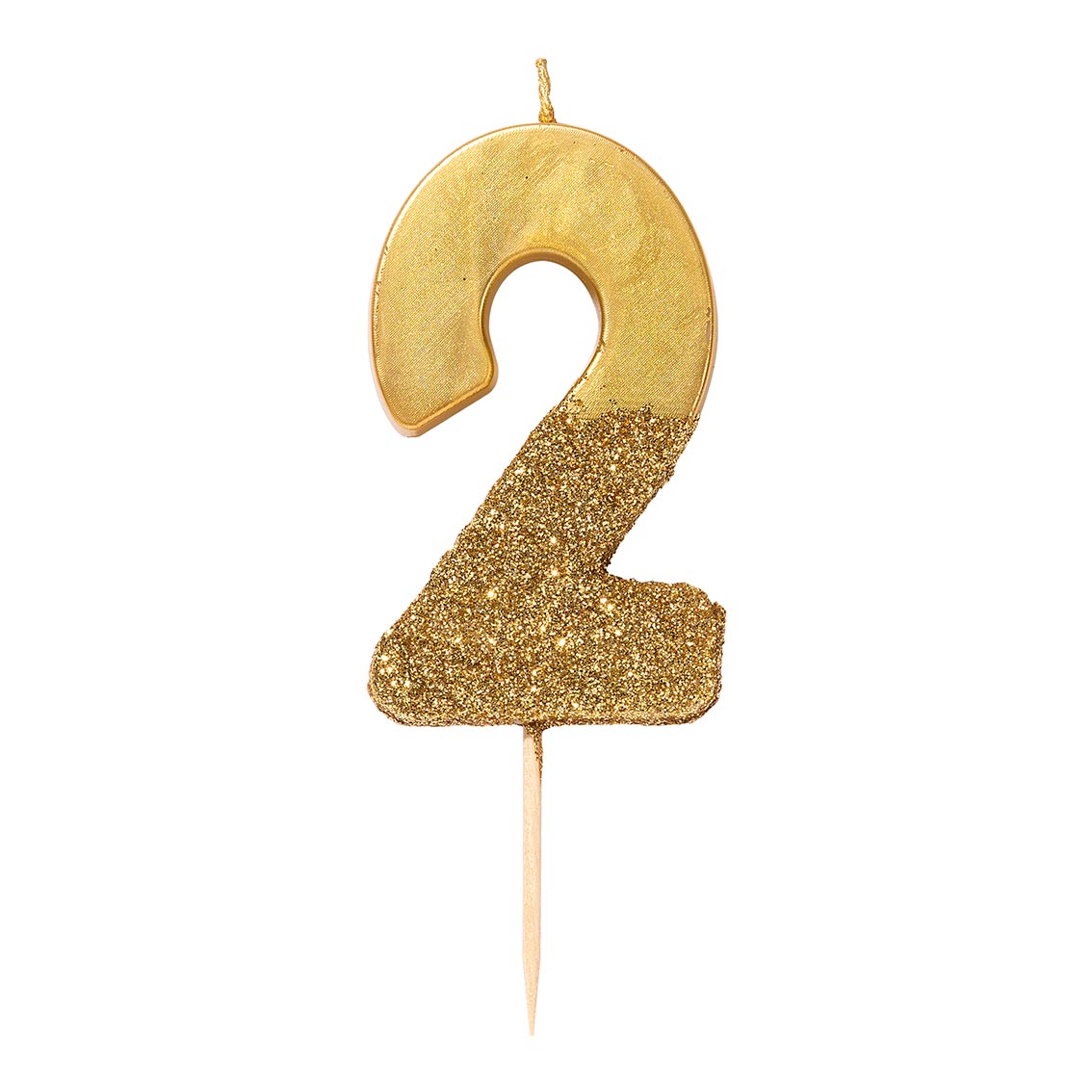 Zahlenkerze 2 gold