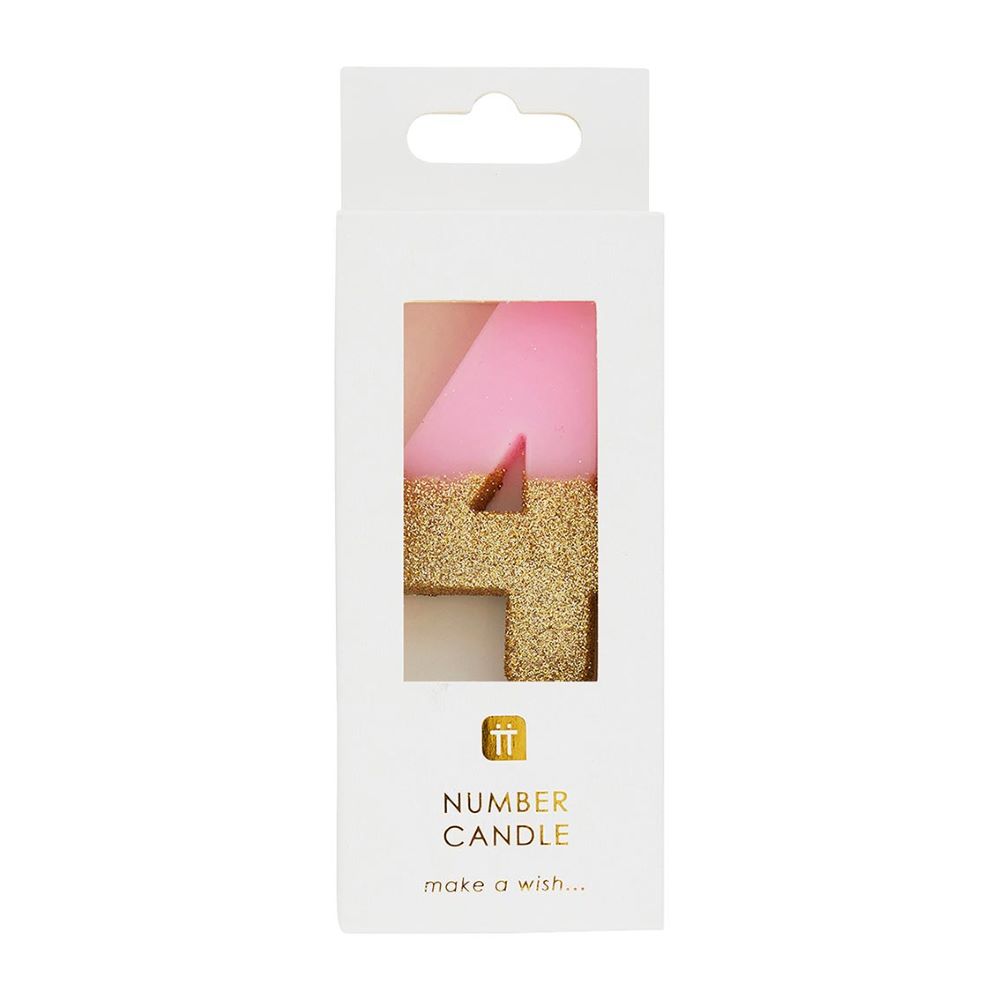Zahlenkerzen rosa gold 4