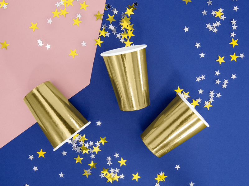 Becher in gold mit 220 ml Dekobild