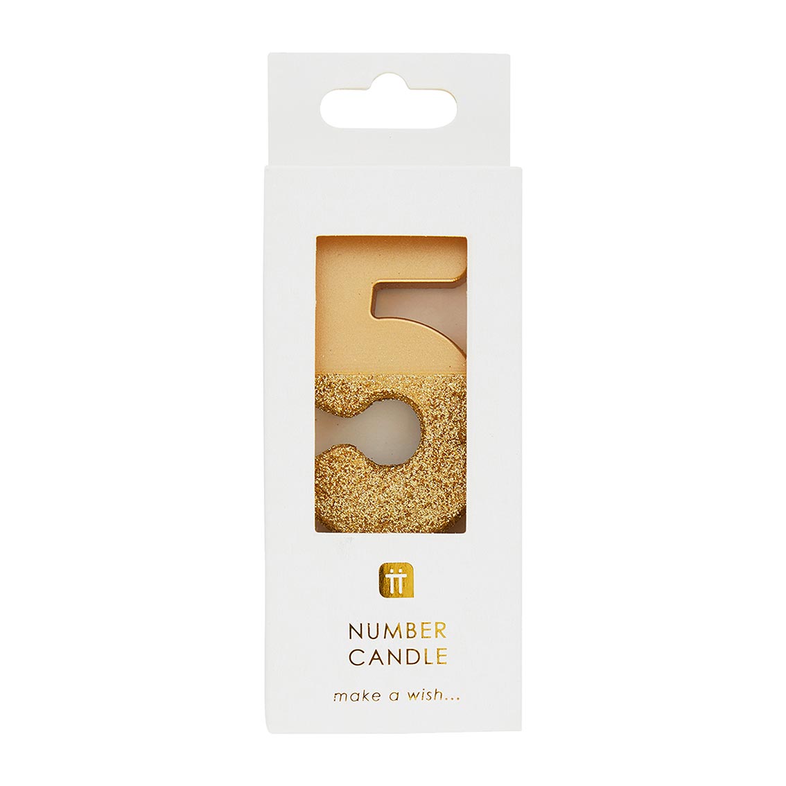 Zahlenkerze 5 gold