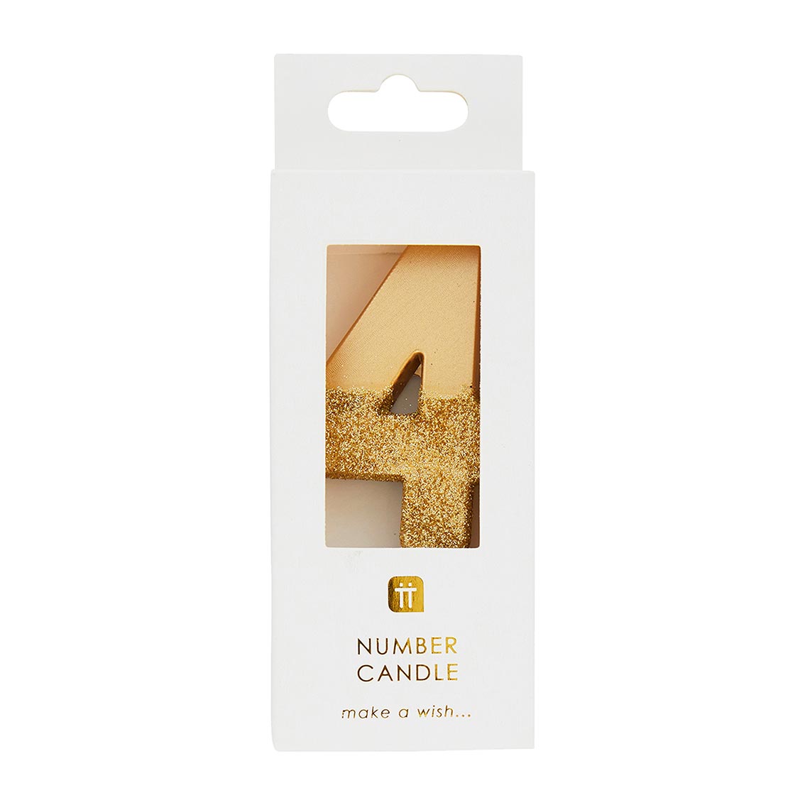 Zahlenkerze 4 gold