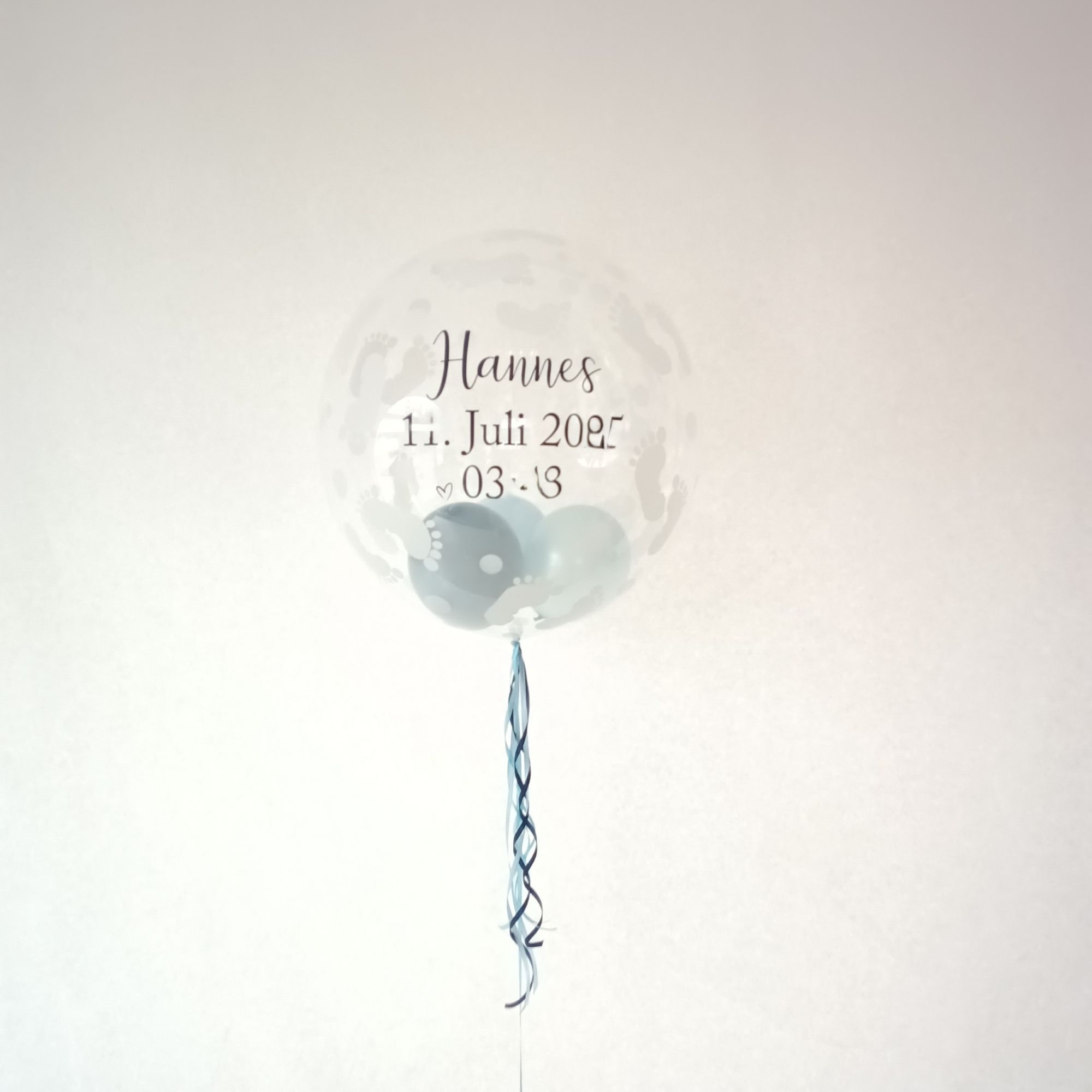 Bubble Ballon mit Geburtsdaten