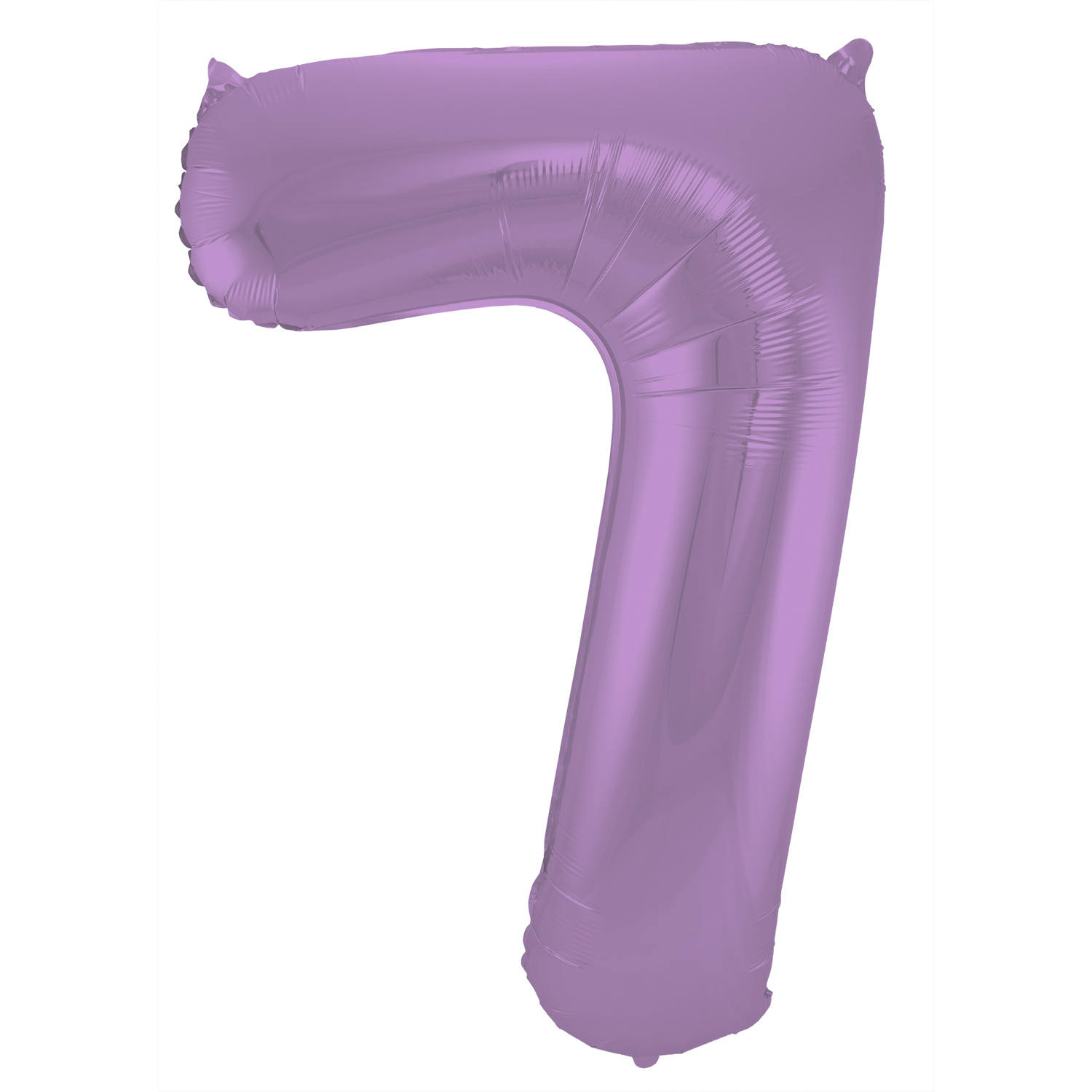 Folienzahl 7 lila metallic matt 34 in / 86cm mit Helium und Gewicht